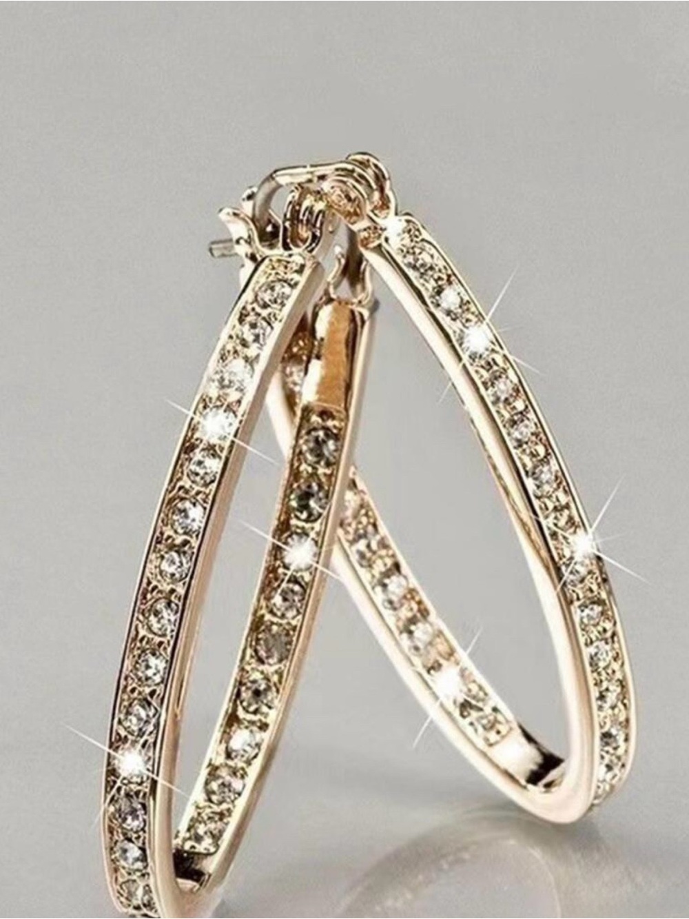 NWOT Gem-Accented Gold Hoop Earrings